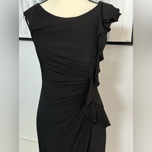 White House Black Market Black Dress Wave Side Size 2